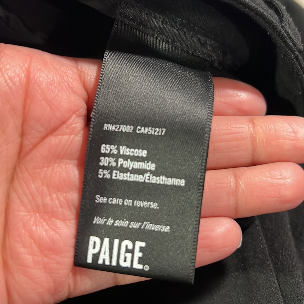 Paige Black Jean Style Pants Sz 28 - Picture 4 of 7